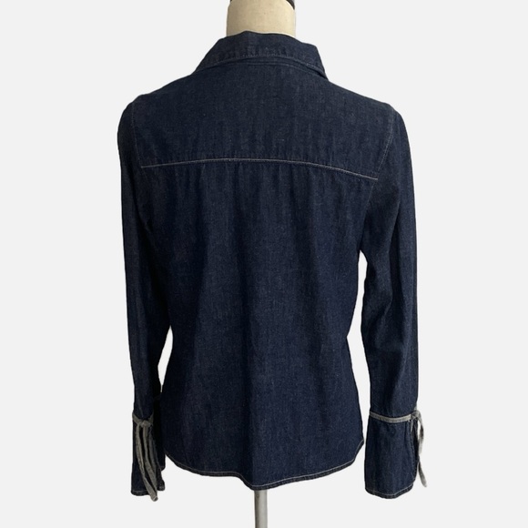 Vintage Tommy Hilfiger Denim Tunic Top Y2K Blue Bell Sleeves Size Medium Rare - Picture 3 of 10